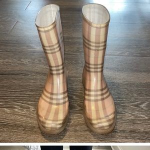 Pink Burberry Rain Boots
